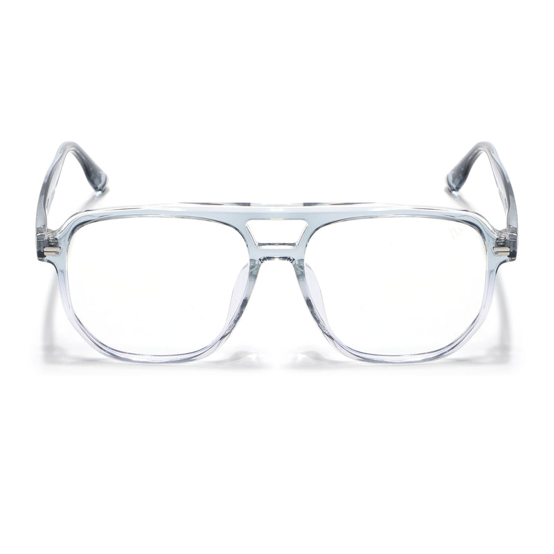 Voyage Light Blue & Clear Wayfarer Eyeglasses for Men & Women (28365MG4376-C4)