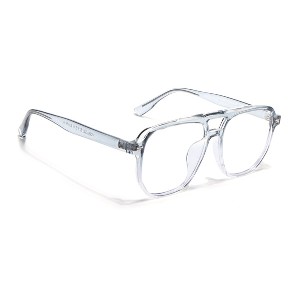 Voyage Light Blue & Clear Wayfarer Eyeglasses for Men & Women (28365MG4376-C4)