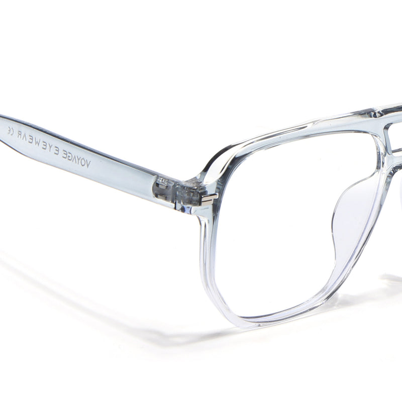 Voyage Light Blue & Clear Wayfarer Eyeglasses for Men & Women (28365MG4376-C4)
