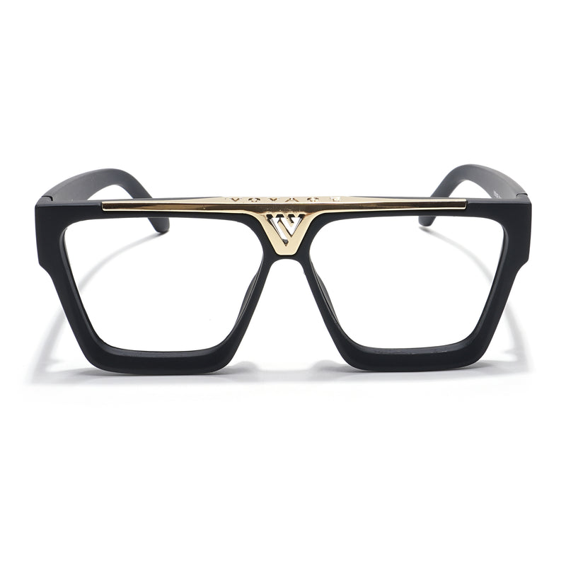Voyage Exclusive Matt Black & Golden Wayfarer Eyeglasses for Men & Women (1502MG5844-C2)