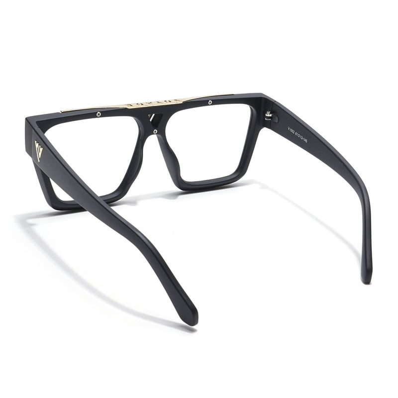 Voyage Exclusive Matt Black & Golden Wayfarer Eyeglasses for Men & Women (1502MG5844-C2)