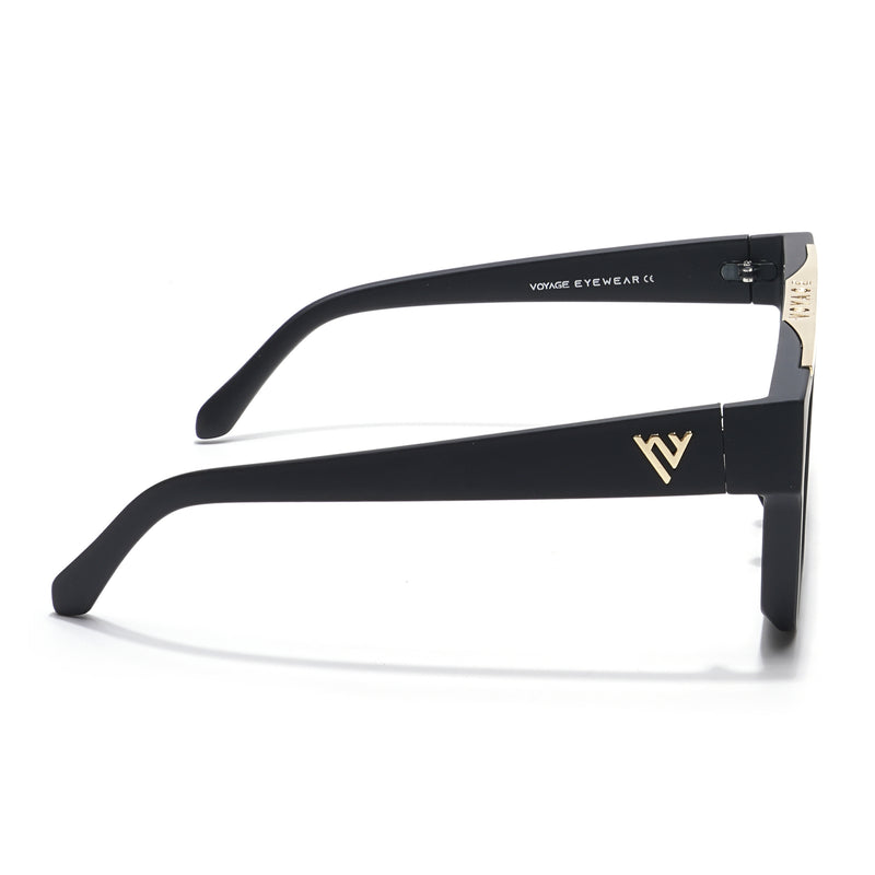 Voyage Exclusive Matt Black & Golden Wayfarer Eyeglasses for Men & Women (1502MG5844-C2)
