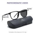 Eyejack Photochromic Matt Black Square Eyeglasses for Men & Women (18004CL592-C2)