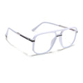 EyeJack Titex White Wayfarer Eyeglasses for Men & Women (18904CL277-C8)