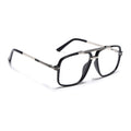 EyeJack Titex Shine Black & Silver Wayfarer Eyeglasses for Men & Women (18907CL304-C2)