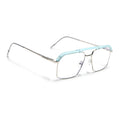 Eyejack Aura Sea Green & Silver Wayfarer Eyeglasses for Men & Women (19005FCL1974-C5)