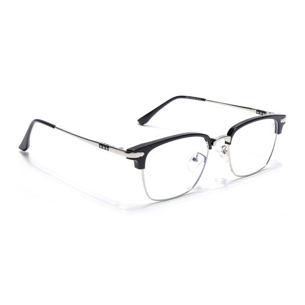Vision | Silver & Black Square Eyeglasses for Men & Women (22001MG5085-C2)