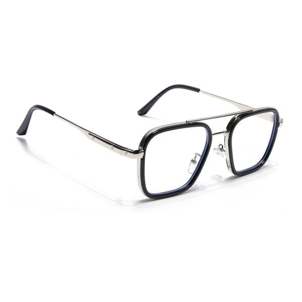 Voyage Maverick Silver & Black Wayfarer Eyeglasses for Men & Women (2363MG5079-C1)