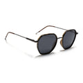 Eyejack Aura Demi Brown & Grey Hexagonal Polarized Sunglasses for Men & Women (2503PCL1488)