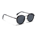 Captain | Black and Silver Polarized Round Sunglasses - PMG3982