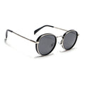 Captain | Crystal Silver & Black Round Polarized Sunglasses - PMG7516
