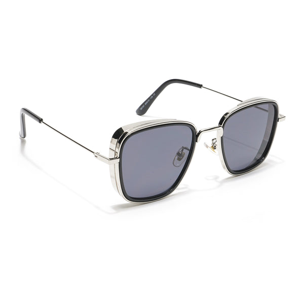 Voyage Black & Silver Retro Square Sunglasses MG2970-C1