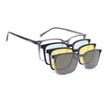Voyage Grey Rectangle Clip-On Eyeglasses for Men & Women (6222FMG8622)