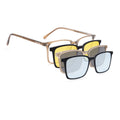 Voyage Brown Rectangle Clip-On Eyeglasses for Men & Women (6222FMG8623)