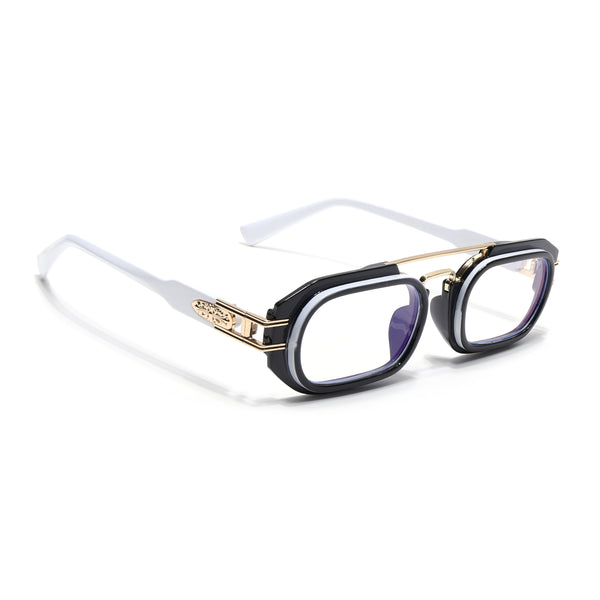 Voyage Goat Black & White Oval Eyeglasses for Men & Women (7255MG3926-C2)