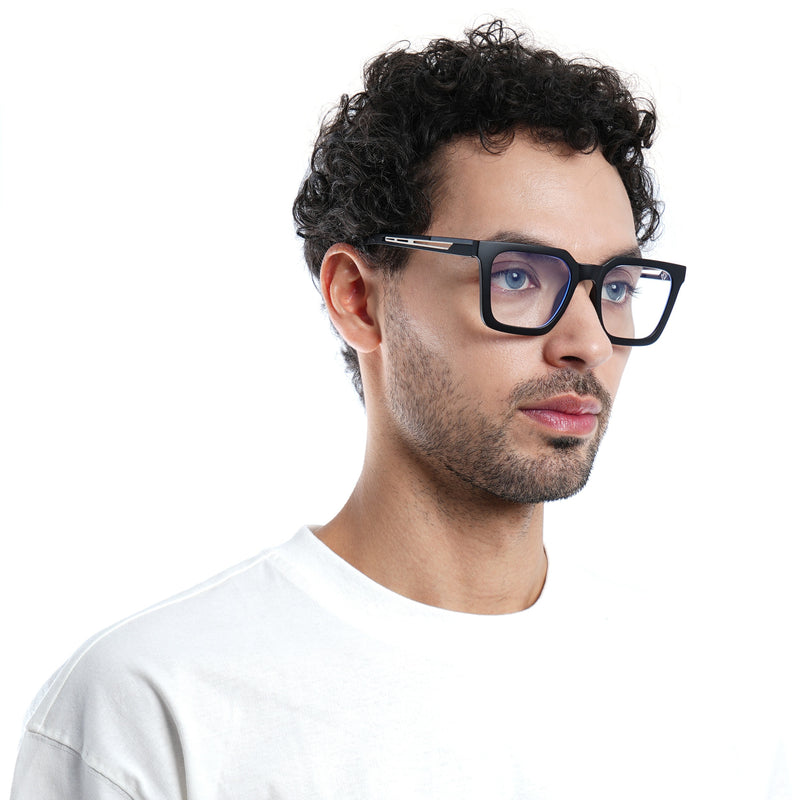 Voyage Lumina Black Wayfarer Eyeglasses for Men & Women (81207MG5401-C1)