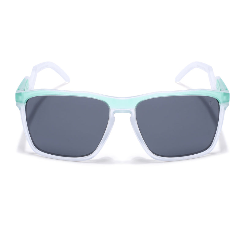 Radar 2.0 | Wayfarer Polarized Sunglasses | Black Lens | Green & Transparent Frame - PMG6757