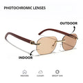 Eyejack Reflex Photochromic Golden Rimless Sunglasses for Men & Women (90387CL2514)