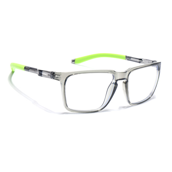 Voyage Active Transparent Grey Square Eyeglasses for Men & Women (9809MG5762-C10)