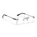 Calen | Clear Rimless Eyeglasses | Silver Frame - FMG8711