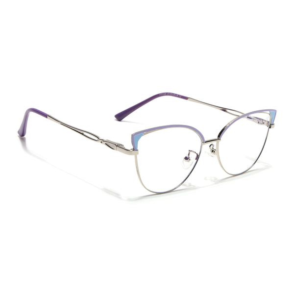 Voyage Glam Purple & Golden Cateye Eyeglasses for Women (9853MG4422-C4)