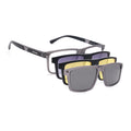 Shift | Grey Rectangle Clip-On Eyeglasses for Men & Women (CL003FMG8626)