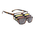 Shift | Demi Brown Rectangle Clip-On Eyeglasses for Men & Women (CL003FMG8627)