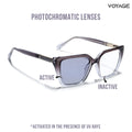 Voyage Glam Grey & Clear Cateye Photochromic lens Eyeglasses for Women (95005FMG7813)