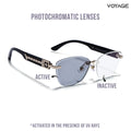 Voyage Golden Rimless Photochromic lens Eyeglasses for Men & Women (98514BFMG7810)