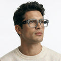 Obsidian | Voyage Grey Rectangle Eyeglasses for Men & Women (KG2540FMG8006)