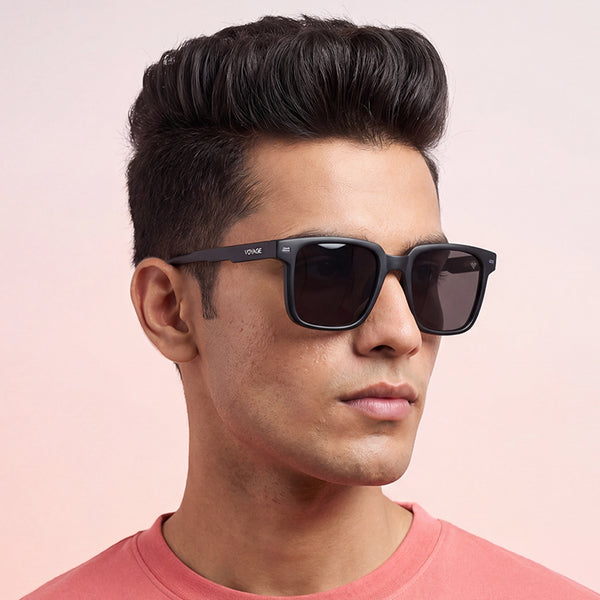 Matira | Black & White Square Polarized Sunglasses | PMG7415