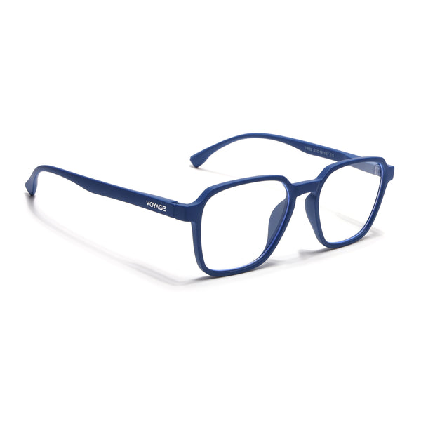 Voyage Air Royal Blue Square Eyeglasses for Men & Women (TR02MG4544-C9)