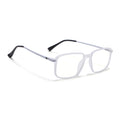 Eyejack Domino Matt Transparent Rectangle Eyeglasses for Men & Women (TR1008FCL1717-C4)