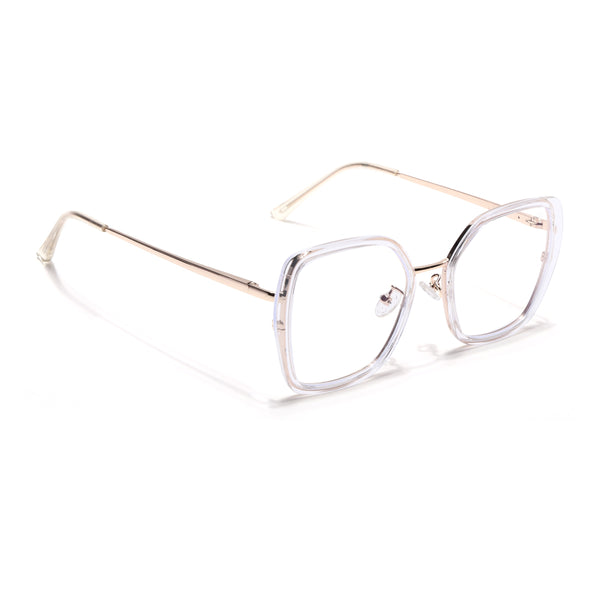 Voyage Glam Golden & Transparent Cateye Eyeglasses for Women (TR3010MG5142-C3)