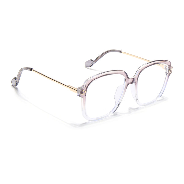 Voyage Glam Purple & Clear Oversize Eyeglasses for Men & Women (TR83027MG3851-C2)