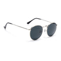 Malana | Black Round Sunglasses | Silver Frame - MG7560