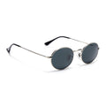 Malana | Black Oval Sunglasses | Silver Frame - MG7548