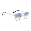 Malana | Blue & Clear Round Sunglasses | Silver Frame - MG7573