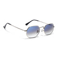 Malana | Blue & Clear Hexagonal Sunglasses | Silver Frame - MG7567