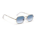 Malana | Grey & Clear Hexagonal Sunglasses | Golden Frame - MG7568