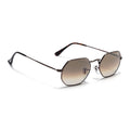 Malana | Brown & Clear Hexagonal Sunglasses | Brown Frame - MG7570