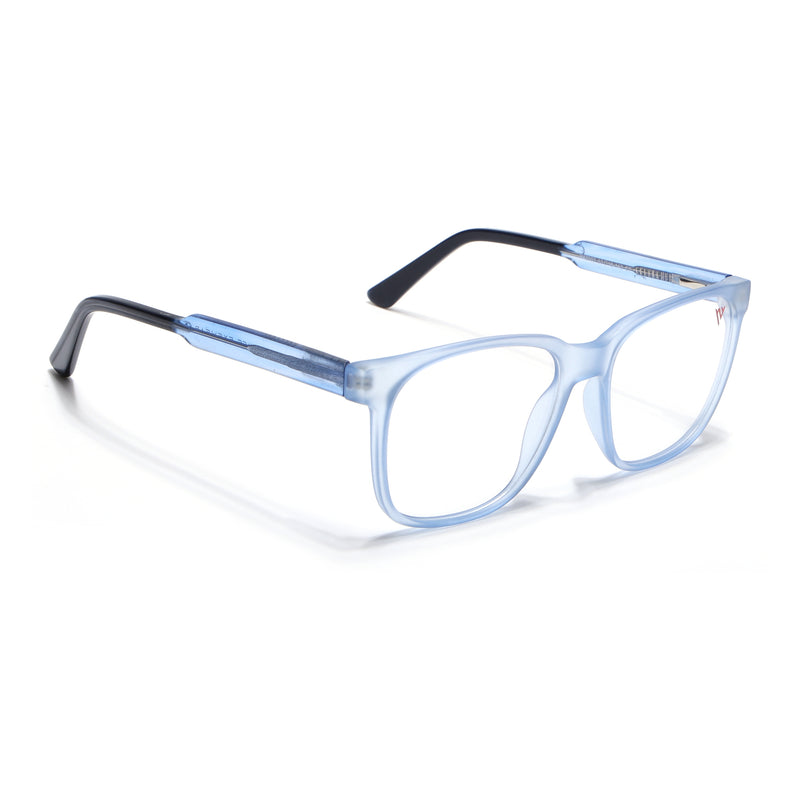 Voyage Transparent Blue Square Eyeglasses for Men & Women (V42003MG4783-C5)