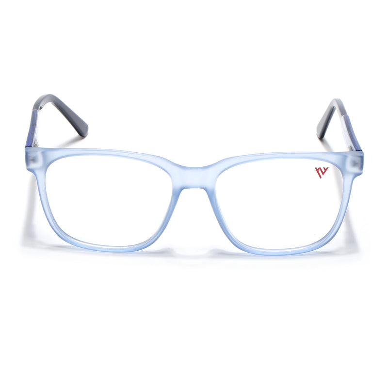 Voyage Transparent Blue Square Eyeglasses for Men & Women (V42003MG4783-C5)