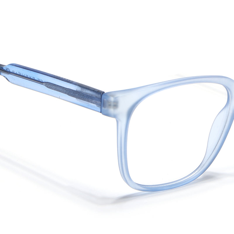 Voyage Transparent Blue Square Eyeglasses for Men & Women (V42003MG4783-C5)