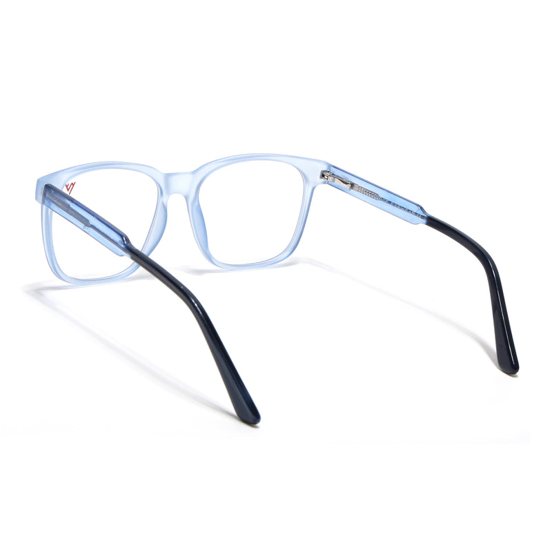 Voyage Transparent Blue Square Eyeglasses for Men & Women (V42003MG4783-C5)