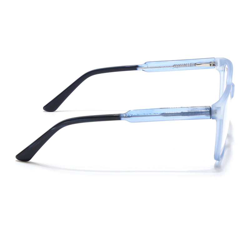 Voyage Transparent Blue Square Eyeglasses for Men & Women (V42003MG4783-C5)