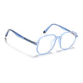 Voyage Transparent Blue Geometric Eyeglasses for Men & Women (V42005MG4797-C5)