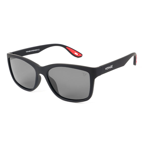 Voyage Wayfarer Polarized Sunglasses for Men & Women (Black Lens | Matt Black Frame - PMG5253)