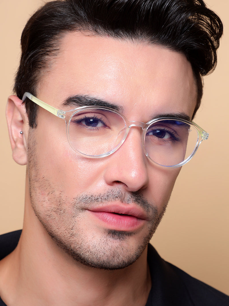 Voyage Air Transparent Round Eyeglasses for Men & Women (910MG4381-C4)