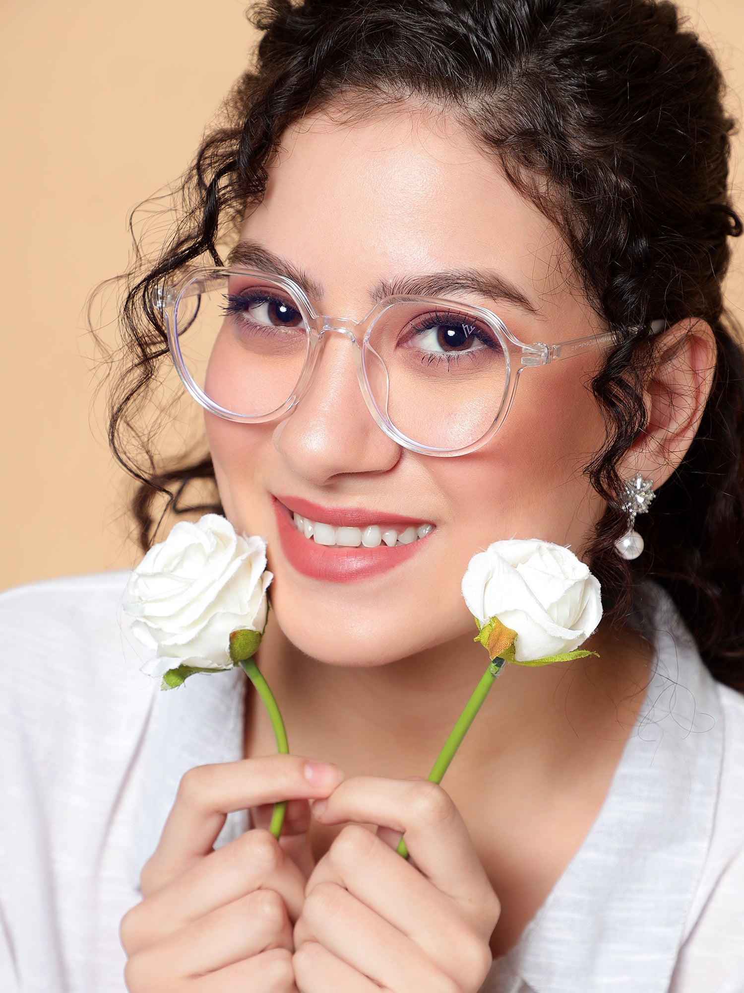 Voyage Air Transparent Round Eyeglasses for Men & Women (902MG4389-C2)